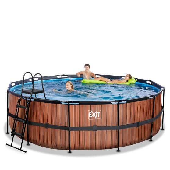 EXIT Brown Frame Pool - 15ft x 48in (12V Sand Filter)
