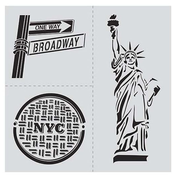 FOLKART STENCIL 12X12IN NYC