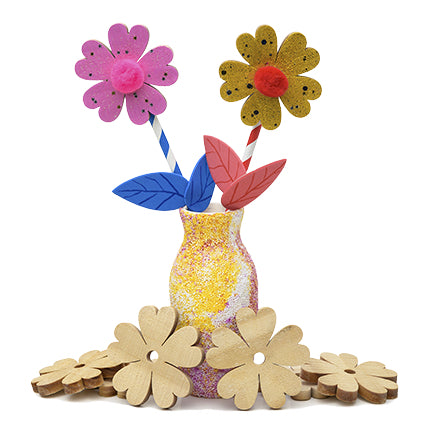 WOODEN FLOWERS, LARGE - 20 PCS
