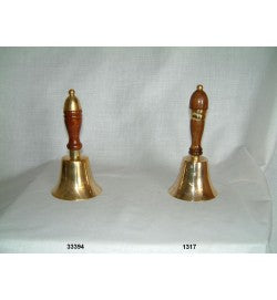 7" brass bell/wooden handle