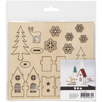 Creativ plywood- House & Deer Small 1pk