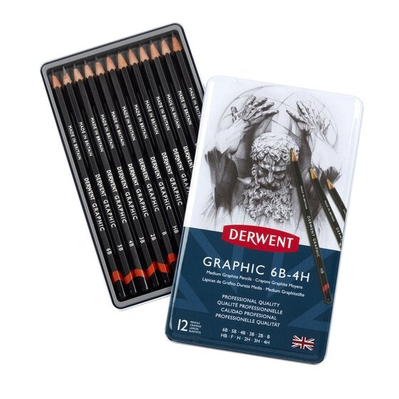 Derwent - Graphic Medium (Designer) Pencil - 12 Tin