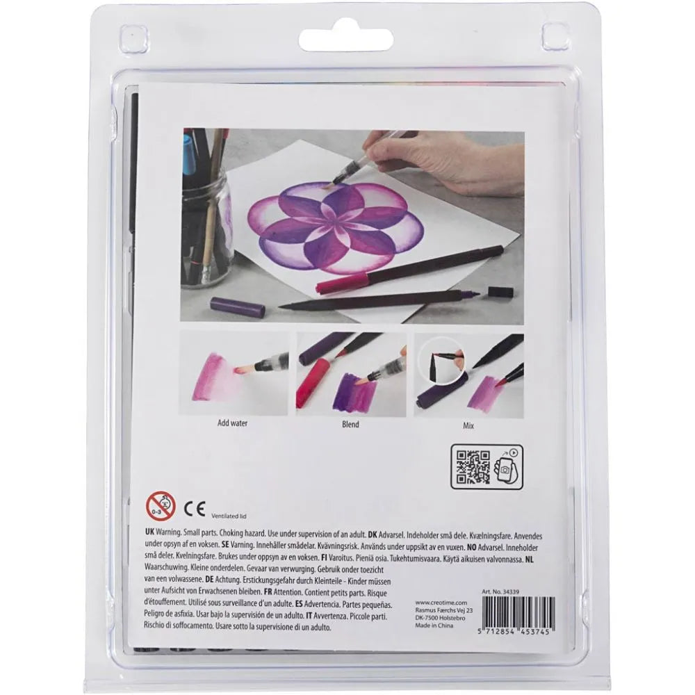 Watercolour Markers - Standard colours (12 Pack)