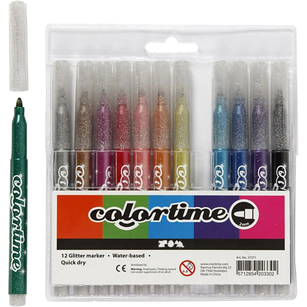 Colortime Glitter Markers (12 Pack)
