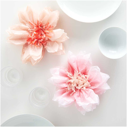 Two small silk paper flowers in the shape of Sakura, 25 cm.