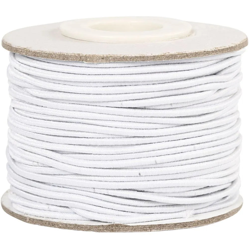 Elastic Beading Cord, thickness 1 mm, 25 m, white
