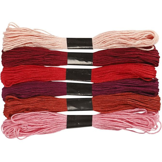 Embroidery Floss 1mm Red 6 Bundle