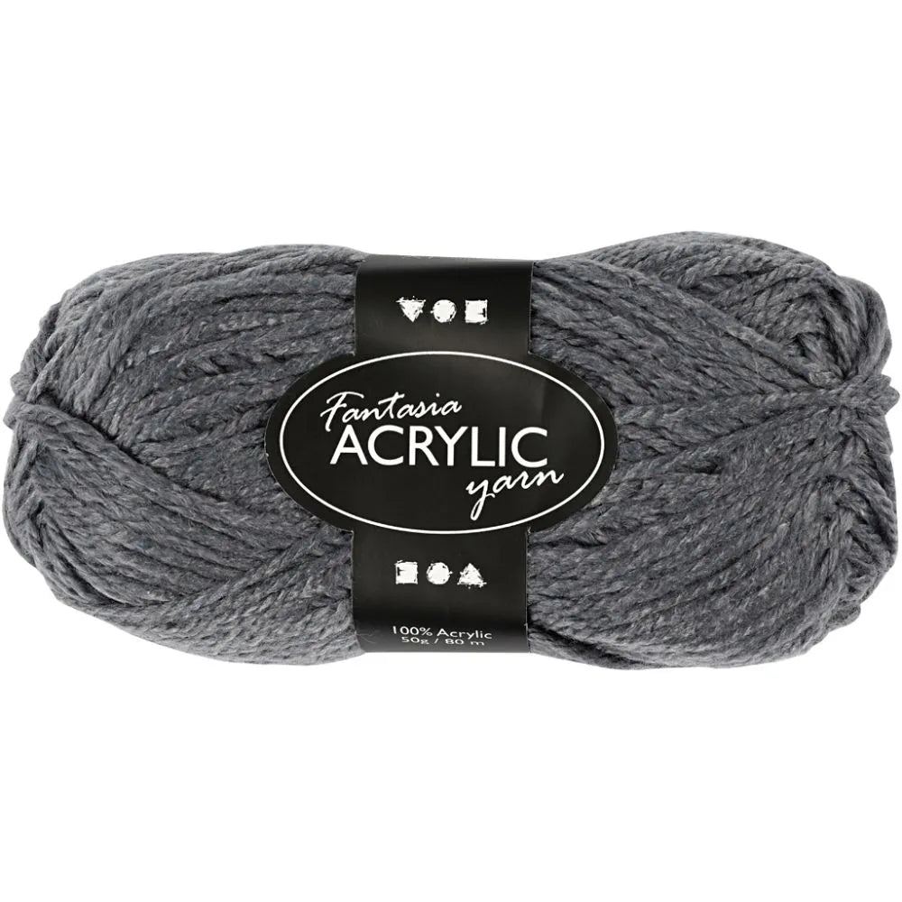 Creativ Fantasy Acrylic Yarn - Grey (50g)