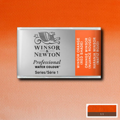 Winsor Orange Red Shade Whole Pan - S1 Professional Watercolour