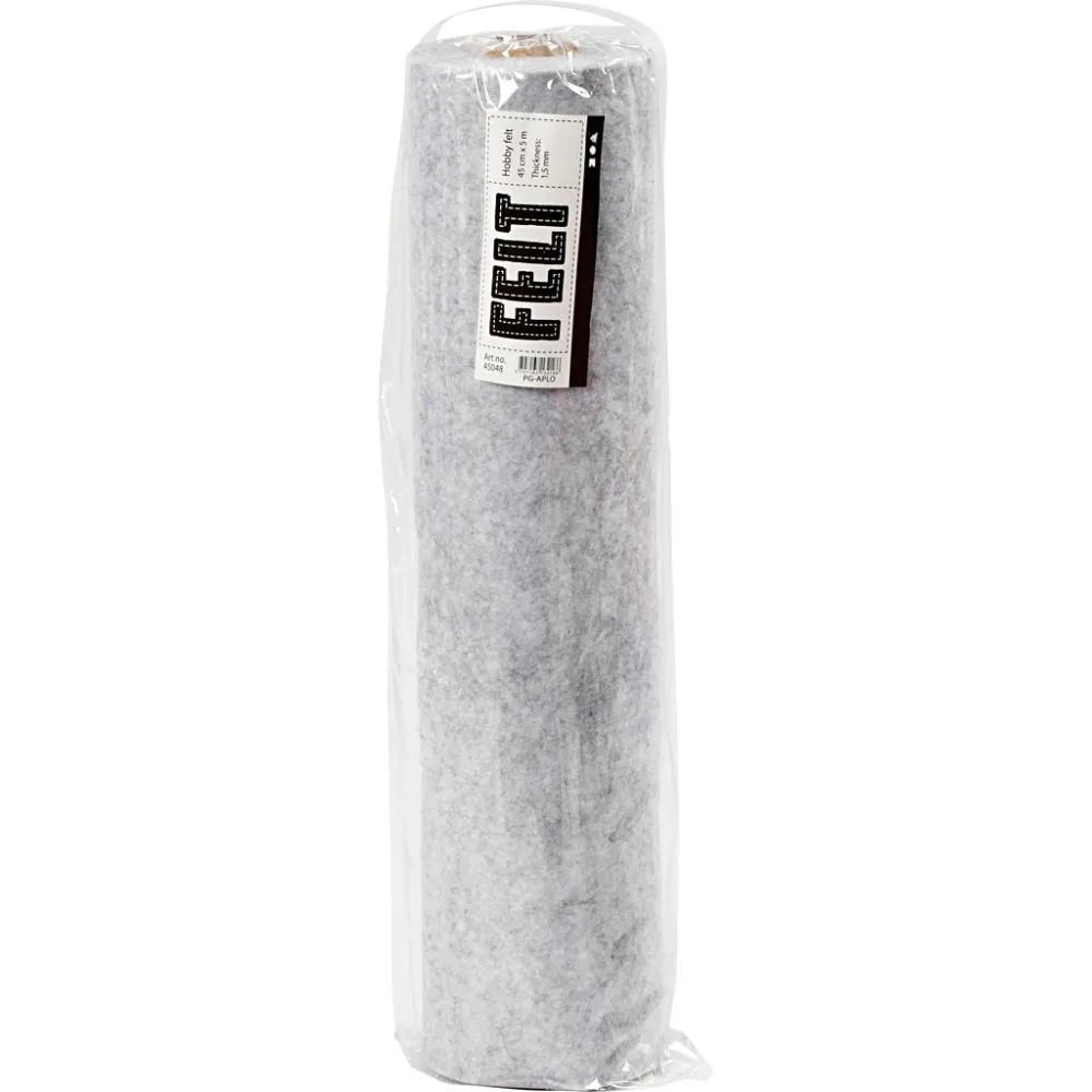 Craft Felt, W: 45 cm, thickness 1.5 mm, 5m, grey