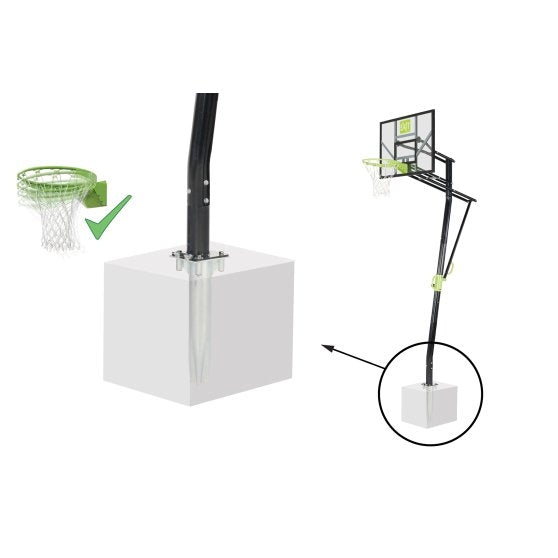 EXIT Galaxy basketball backboard for installing on ground with dunk hoop - green/black