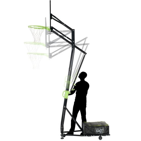 EXIT Galaxy Portable Basketball Backboard - Green/Black (with Dunk rim)