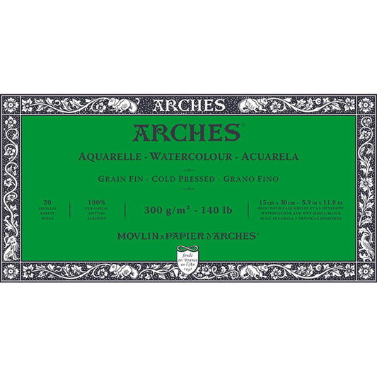 Arches Watercolour Paper - 6x12 inch | 15x30cm - NOT