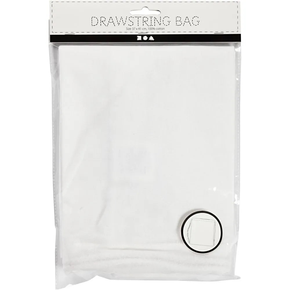 Drawstring bag, size 37x41 cm, 130 g/m2, 1 pc, whi