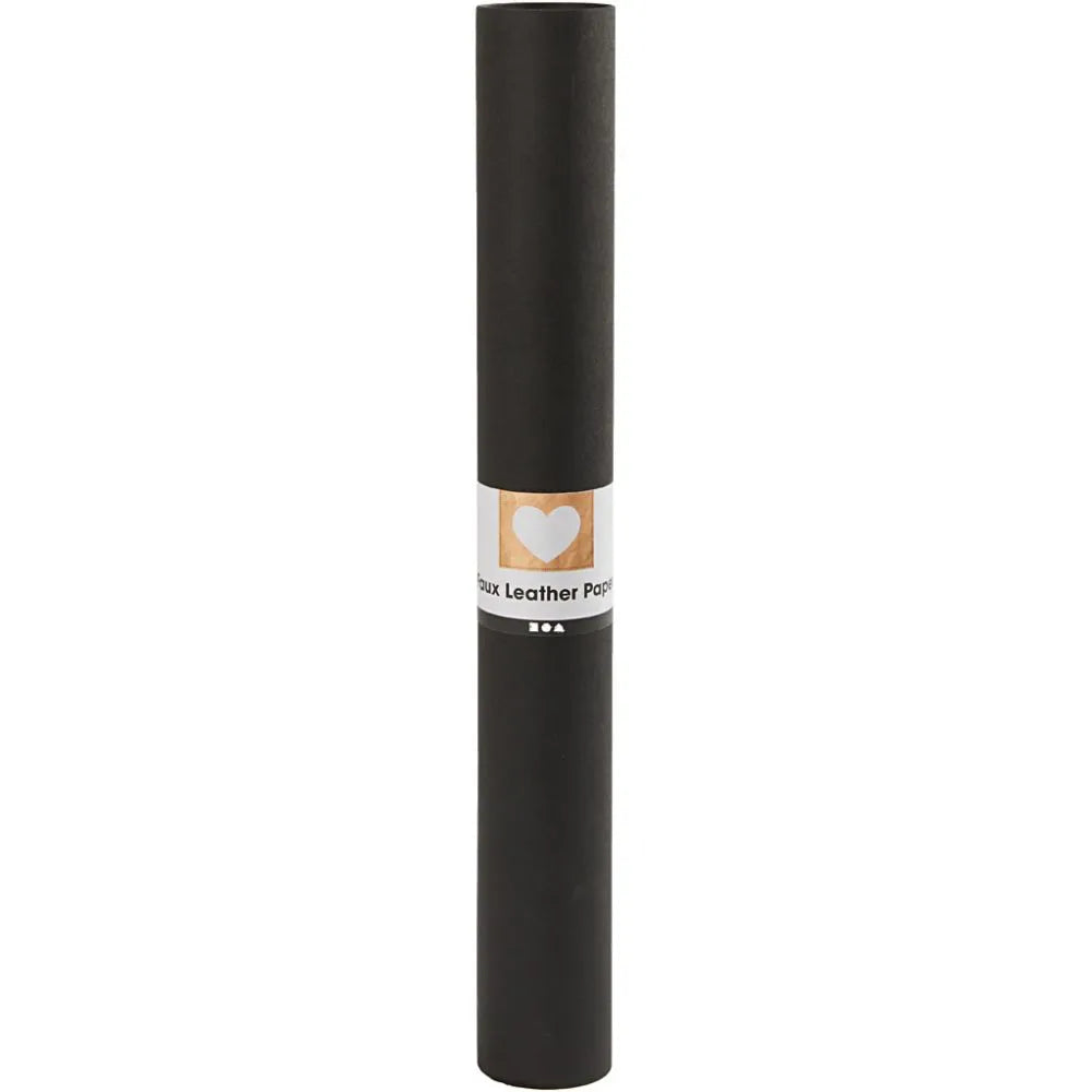 Faux Leather Paper Roll - Black