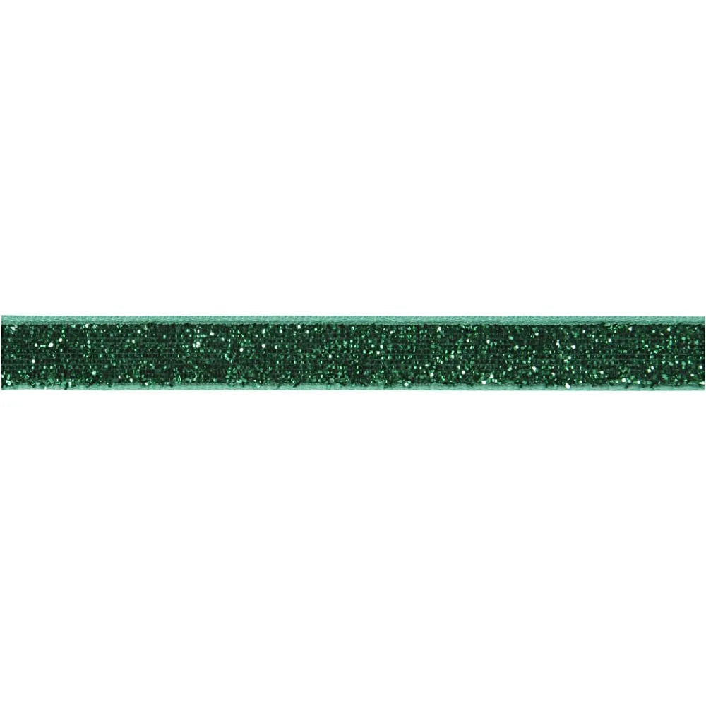 Decorative Ribbon, green, W: 10 mm, 5 m/ 1 roll