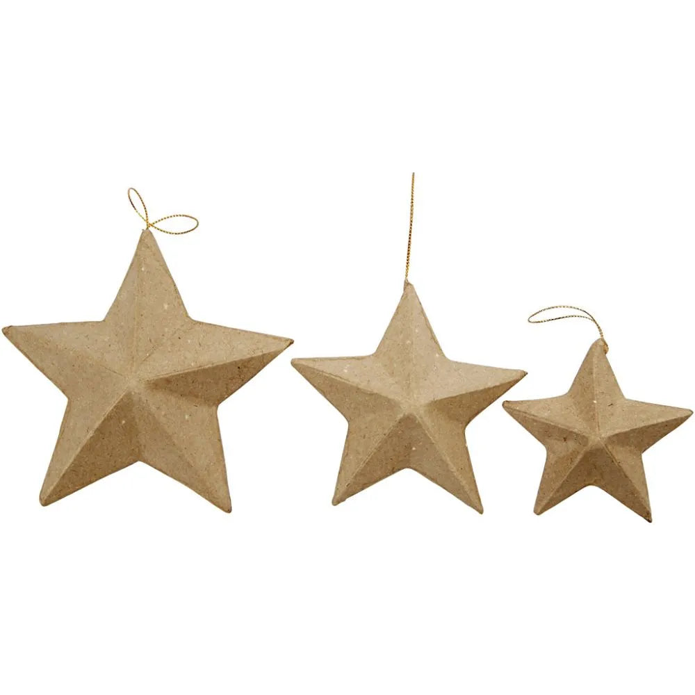 Stars papier-mâché (6 pcs)