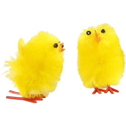 Easter Chicks, H: 30 mm, 12 pcs, yellow
