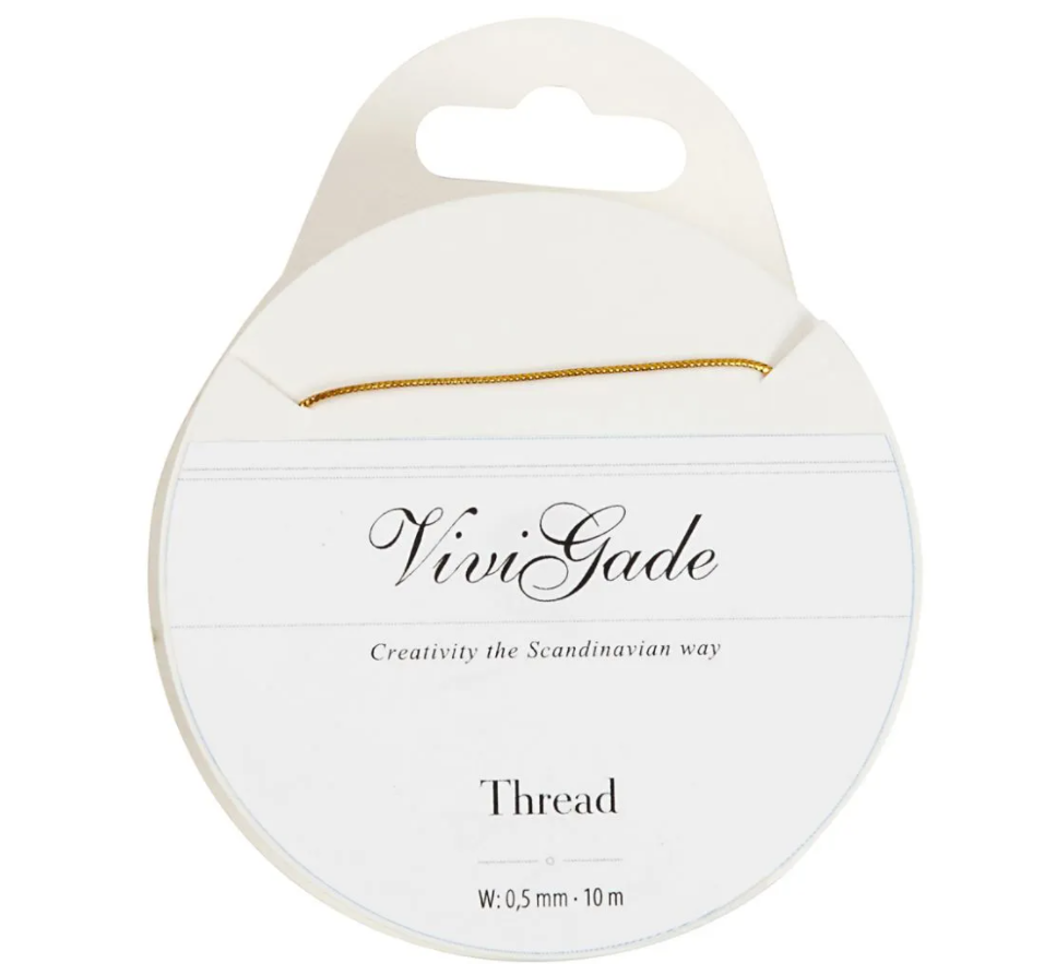 Thread, thickness 0.5 mm, 10 m, gold