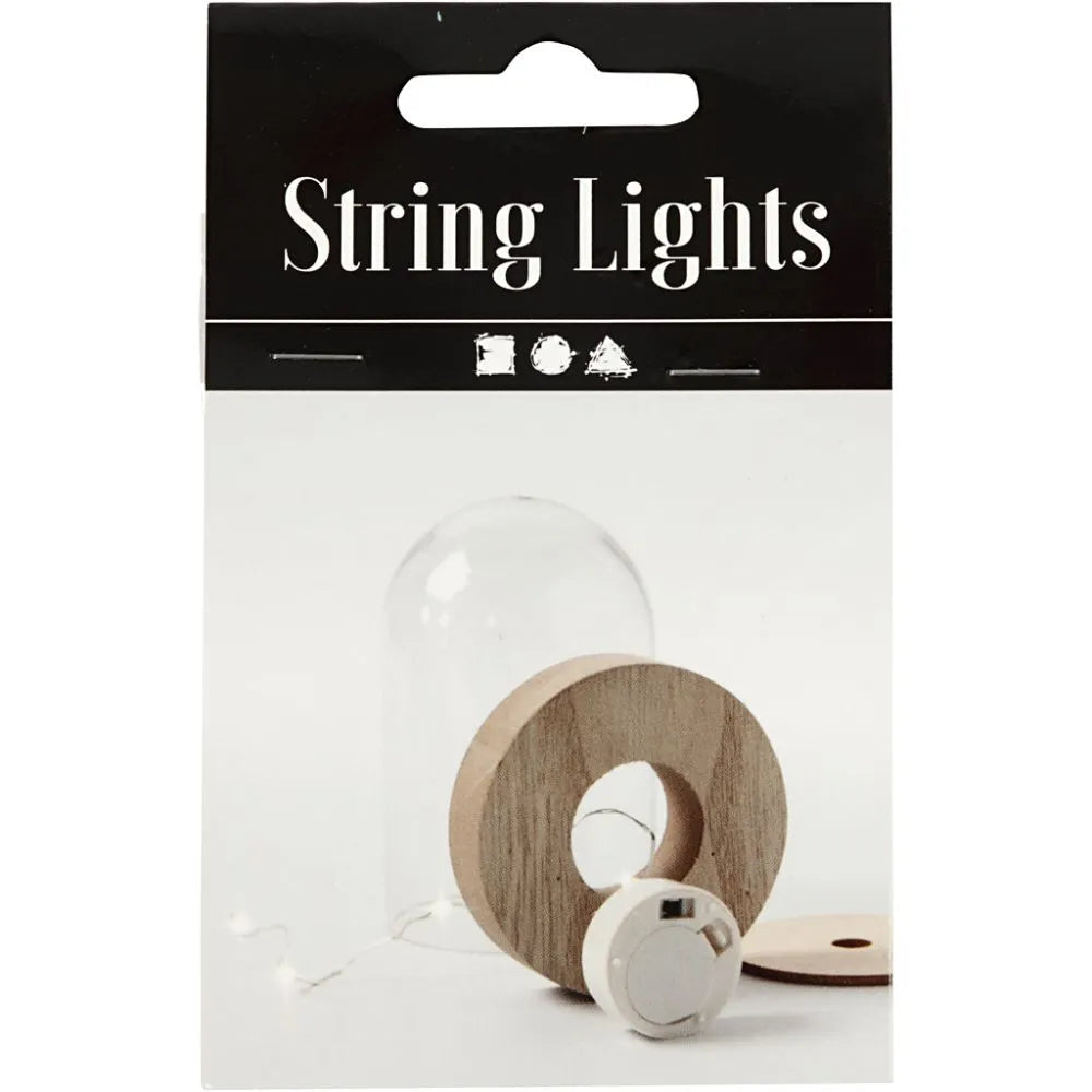 LED String of Lights, L: 27 cm, 1 pc, silver