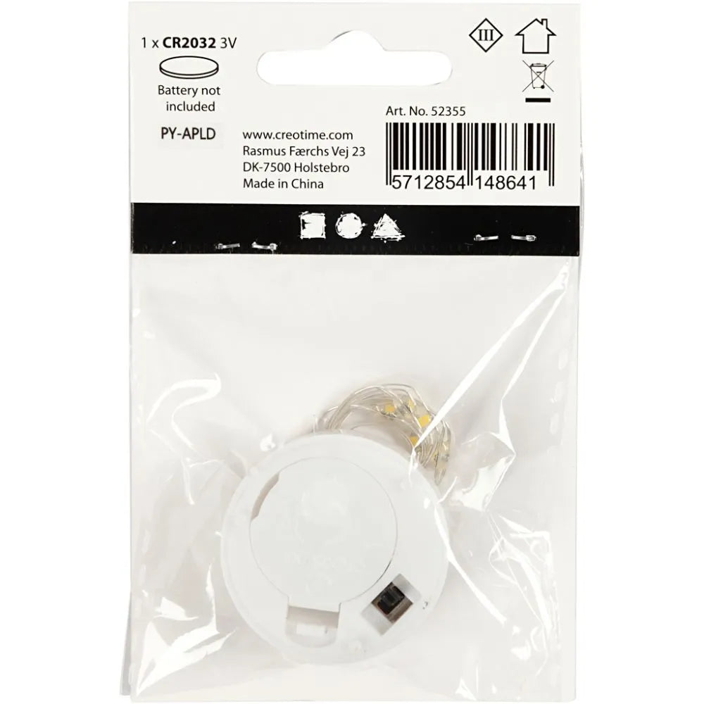 LED String of Lights, L: 27 cm, 1 pc, silver