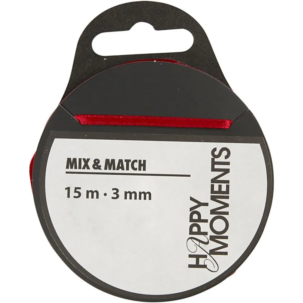 Satin Ribbon 15m - Red