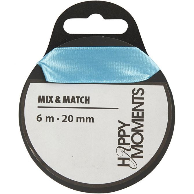 Satin Ribbon W: 20 mm 6m Roll - Light Blue