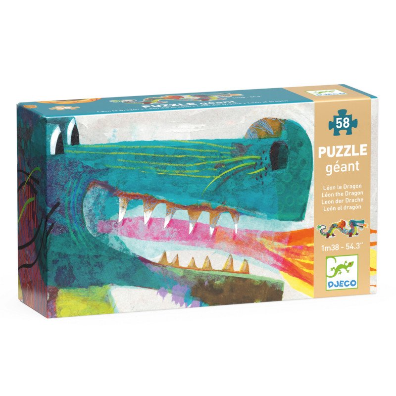 Djeco - Giant Puzzle - Leon The Dragon - 58 Pcs