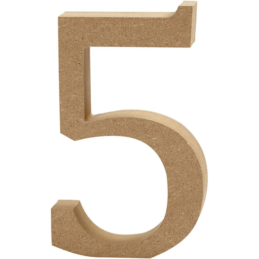 Number 5, 1 pc, MDF
