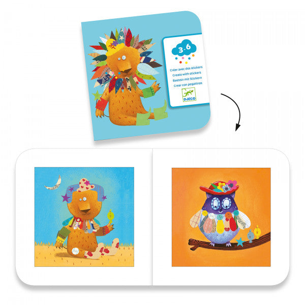 Djeco Create with stickers - Create animals