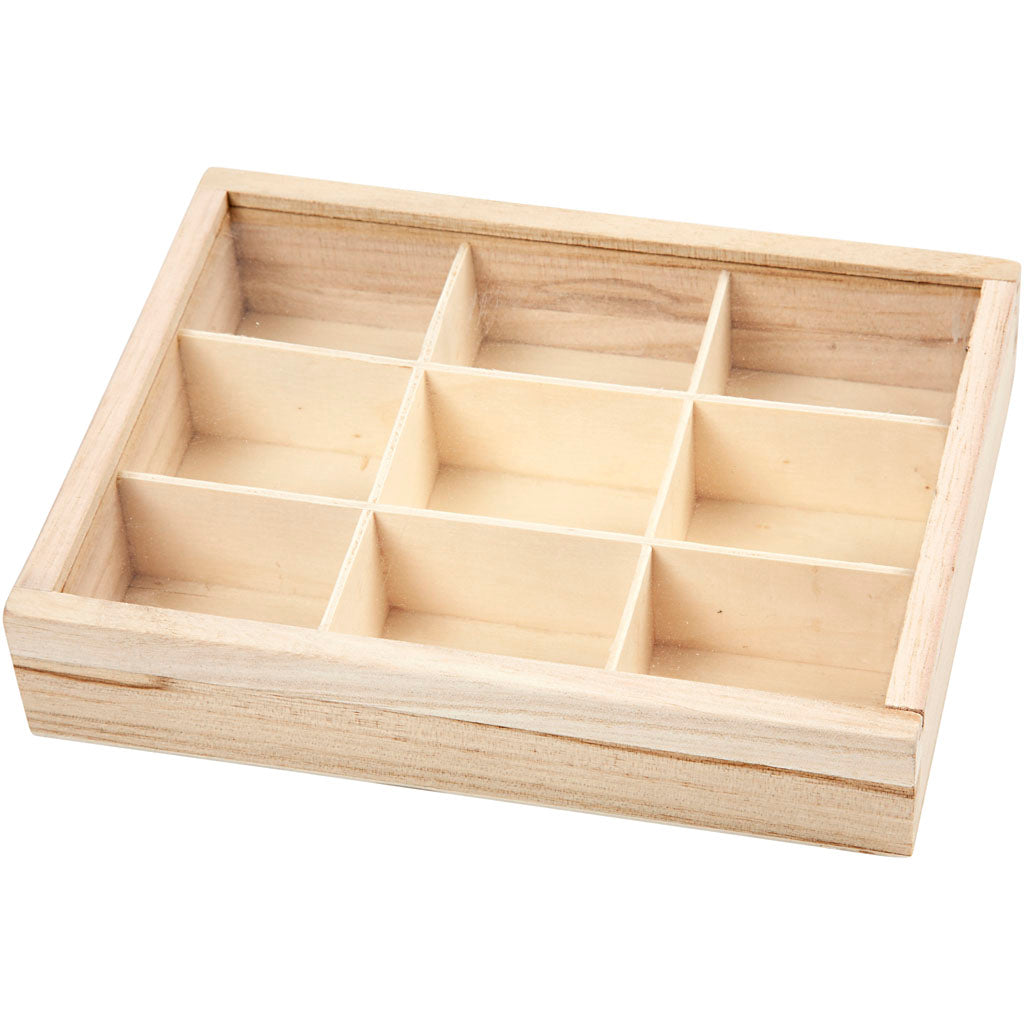 Display box with Glass Sliding Lid, size 17x13 cm