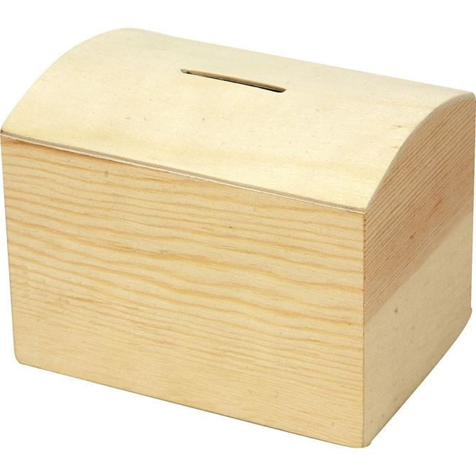 Money Box - Pine 10x8x7 cm