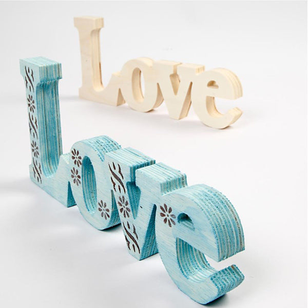 Decoration wording made of wood - 'Love'