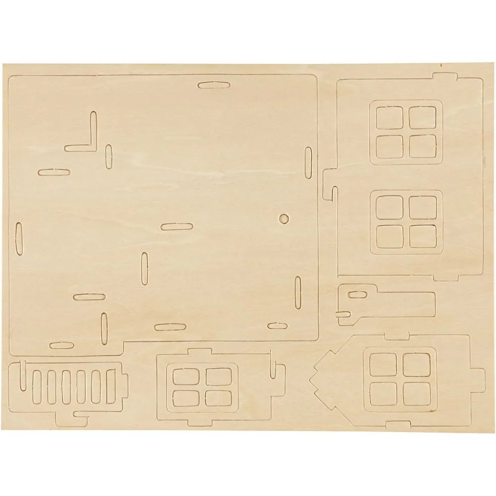 3D Wooden House with Terrace Kit