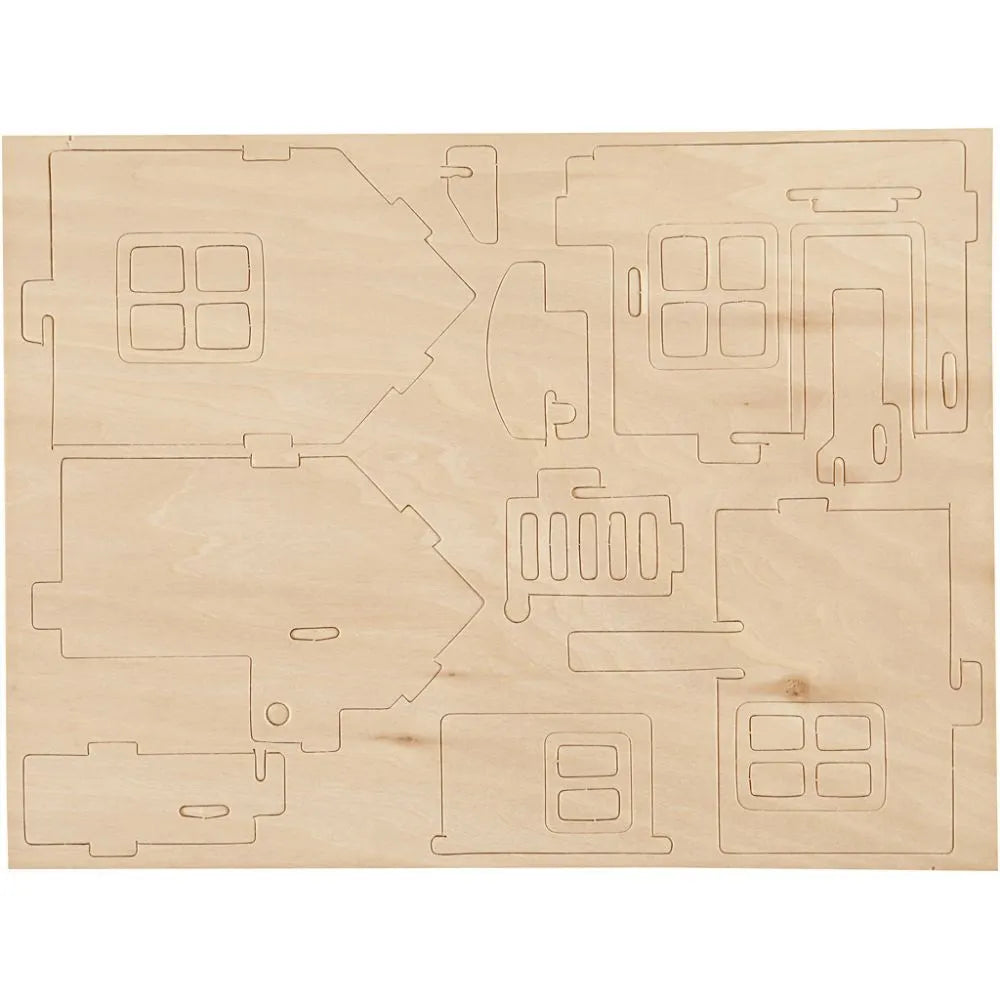 3D Wooden House with Terrace Kit