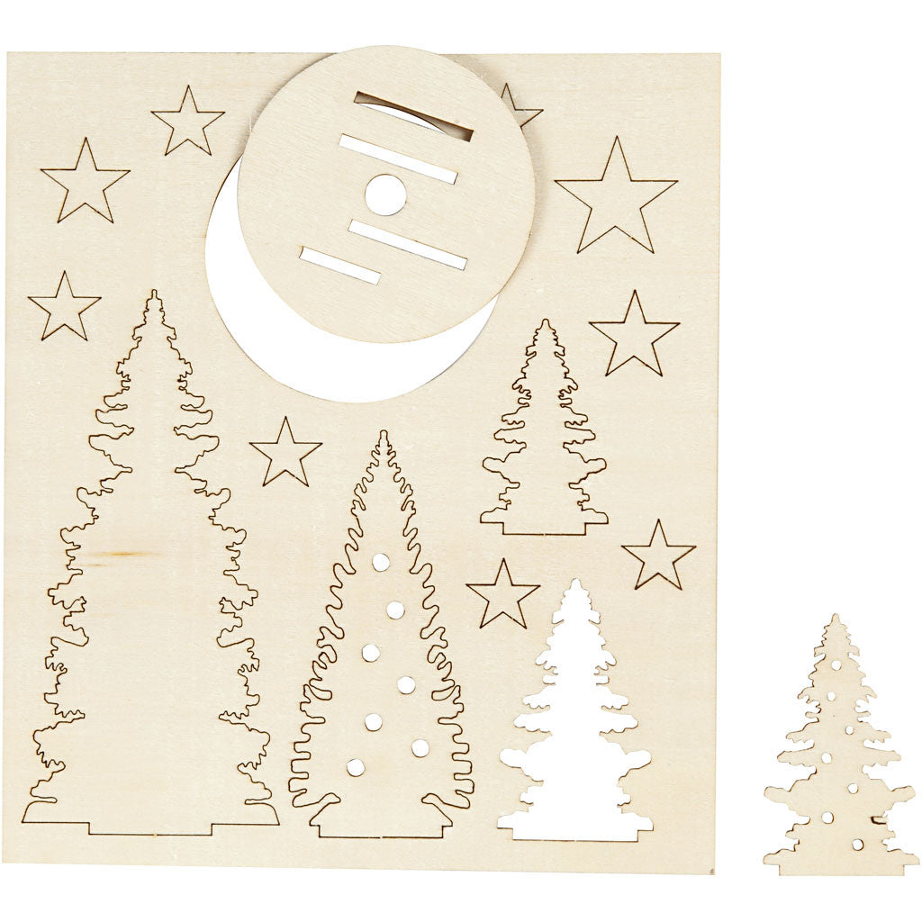 Creativ plywood- Xmas Trees Large 1pk