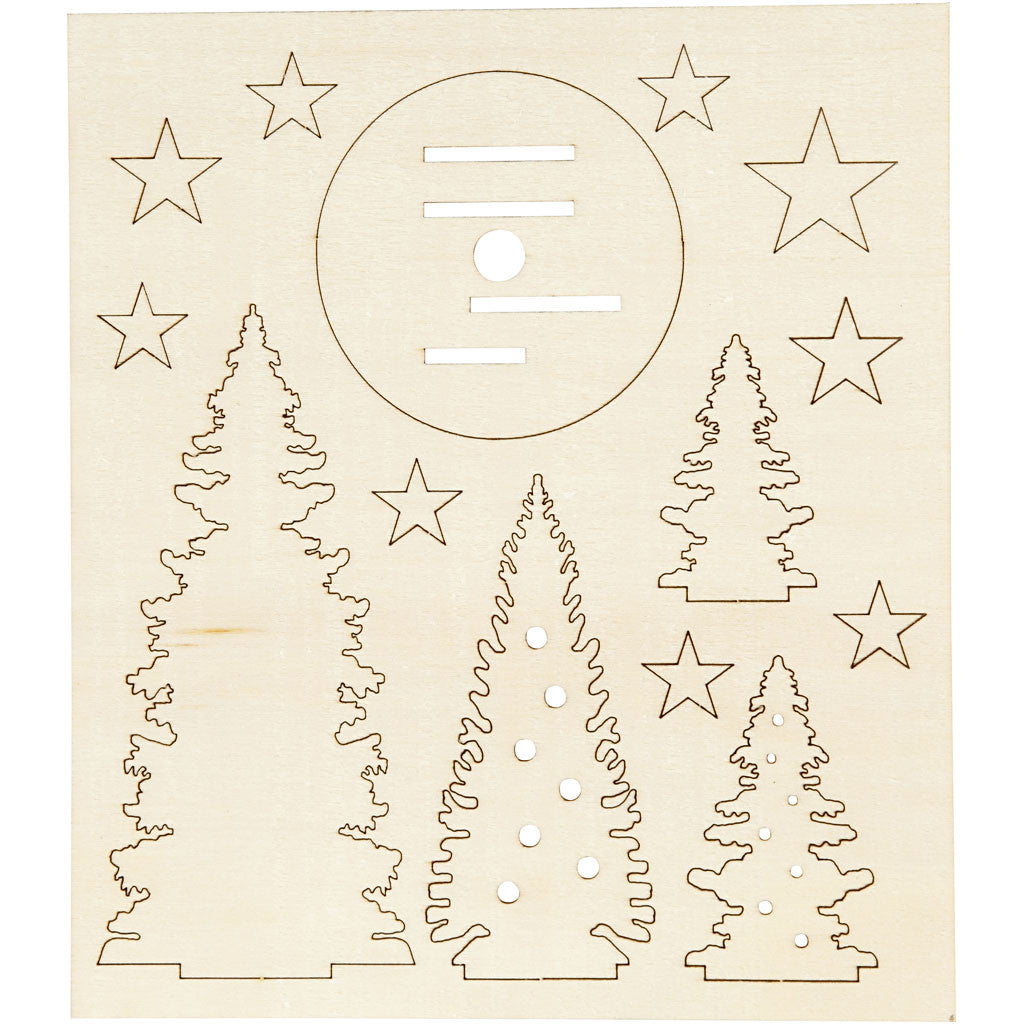 Creativ plywood- Xmas Trees Large 1pk