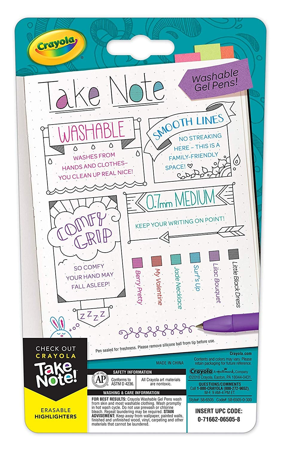 Take Note 6 Washable Gel Pens