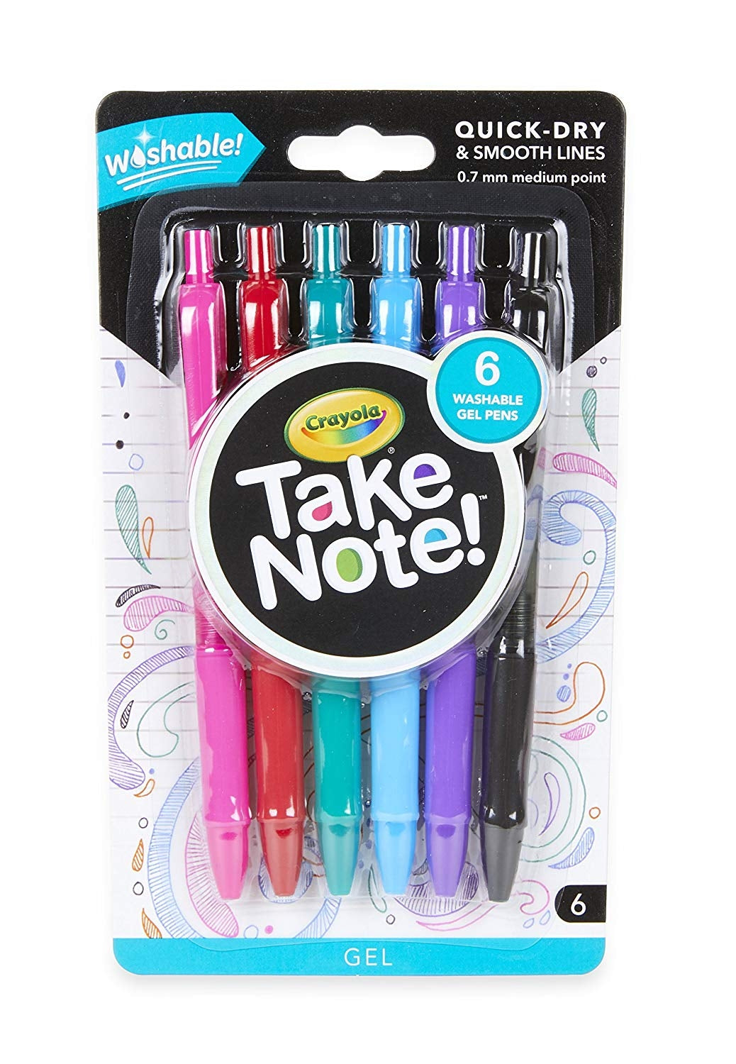 Take Note 6 Washable Gel Pens