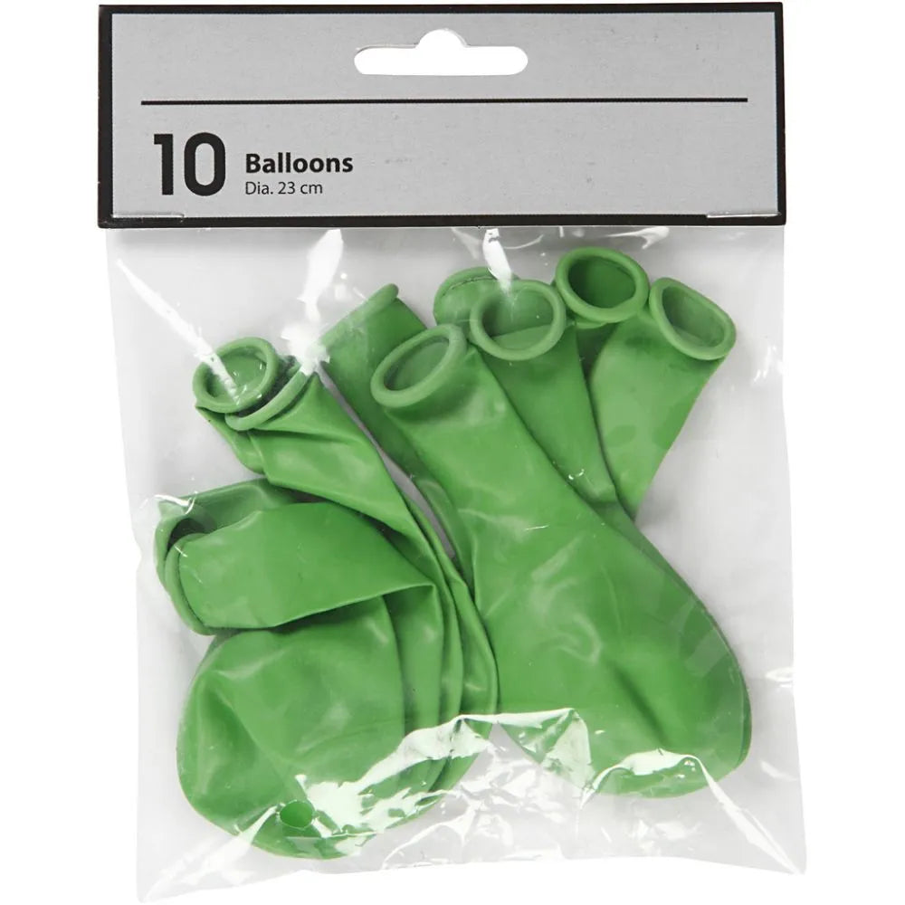 Balloons, D: 23 Cm, 10 Pcs, Green