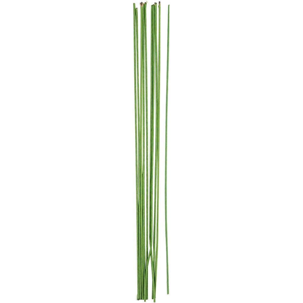 Floral Stem Wire, Green, L: 30 Cm, D: 2 Mm, 20 Pc/