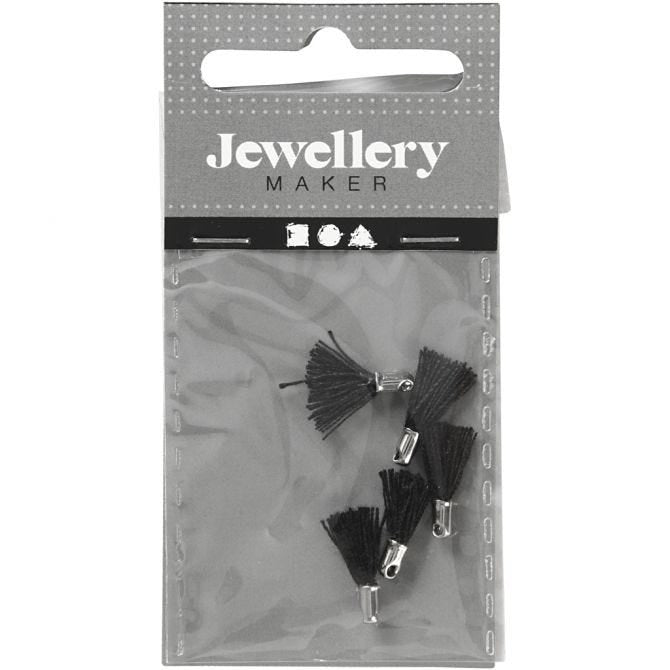 Cotton Tassel 1cm 5 pcs Black