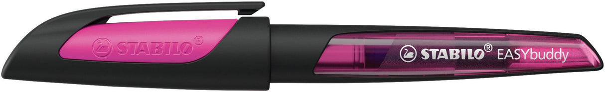 Ergonomic School Fountain Pen - STABILO EASYbuddy - M Nib - Black/Magenta
