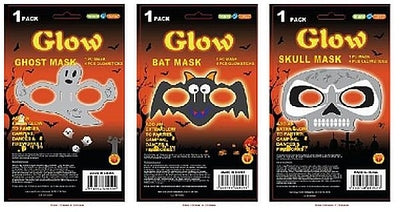 GLOW MASK SKULL,BAT, GHOST