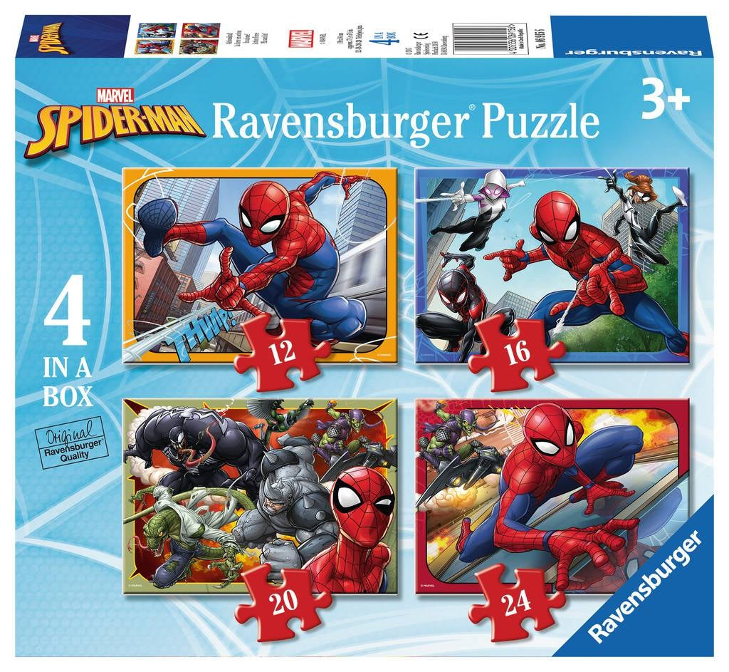 Puzzle 4x Puzzle Spiderman, 40 - 99 elementów
