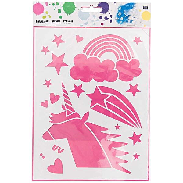 Template unicorn head 18.5x24.5cm self-adhesive