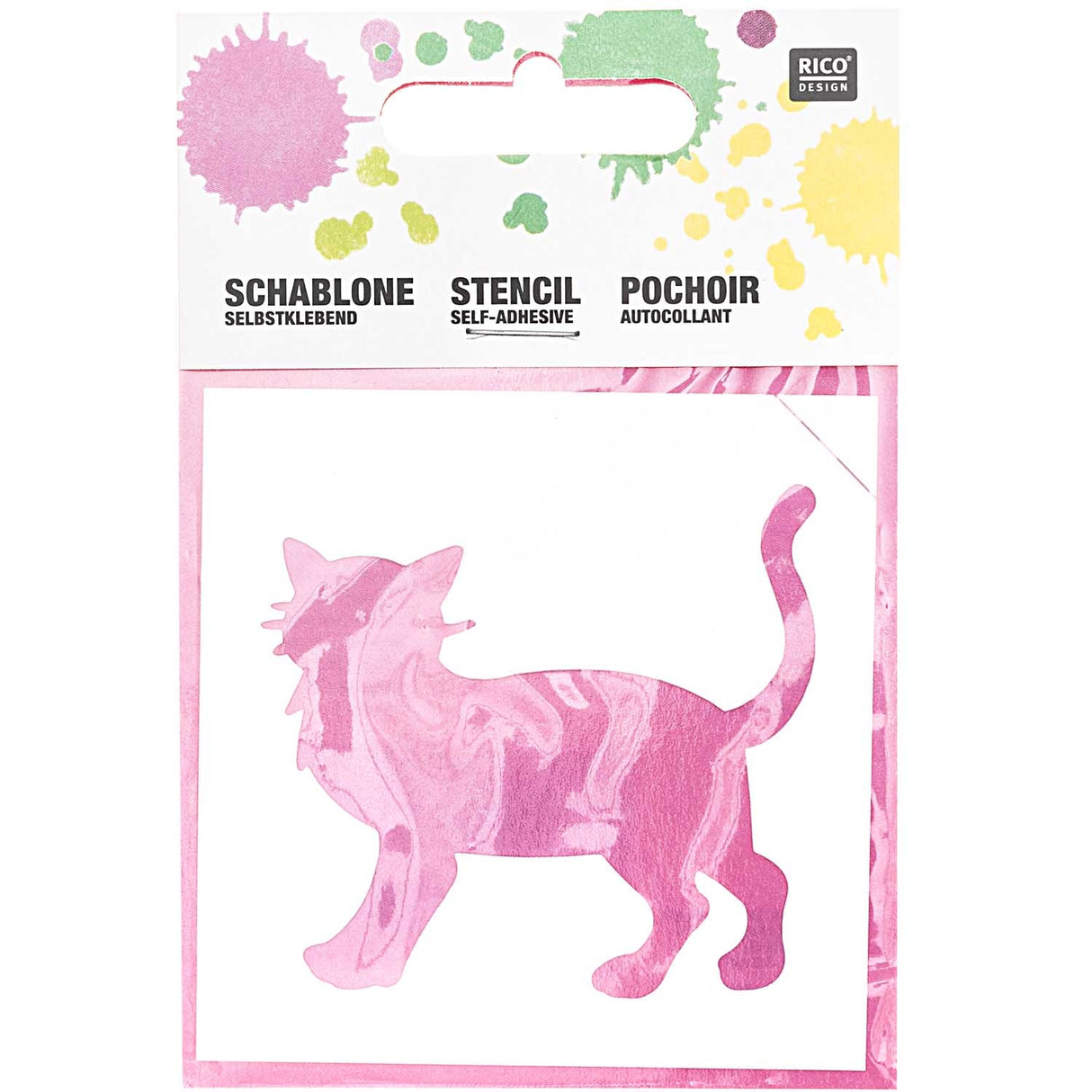 Stencil cat 7.5x7.5cm self-adhesive