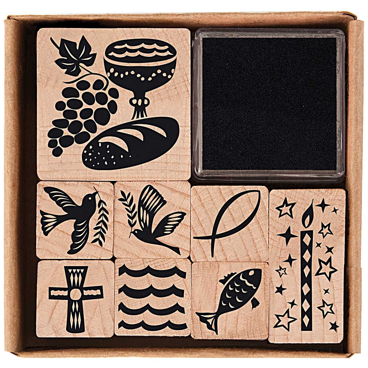 Stamp set Christian symbols 8 pieces