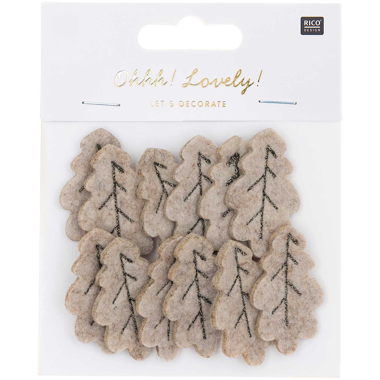 Ohhh! Lovely! Felt litter oak leaf khaki-gold 12 pieces