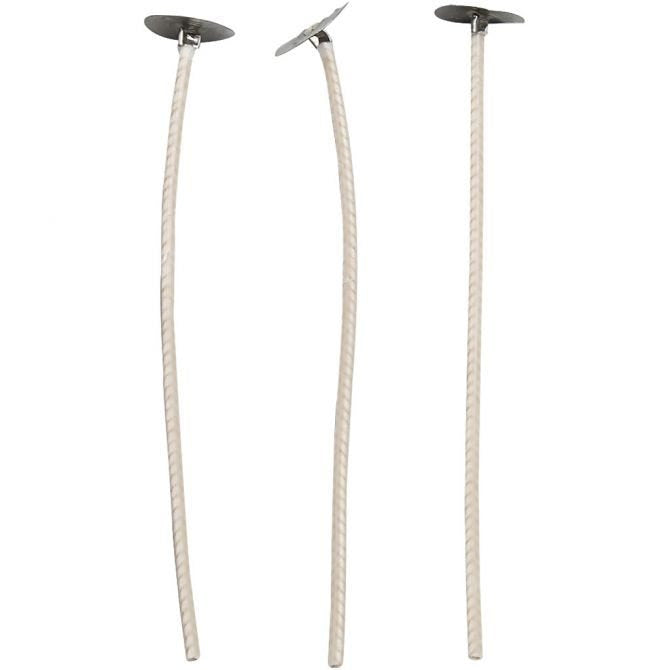 Waxed Candle Wicks , L: 10 cm, thickness 2 mm, 50